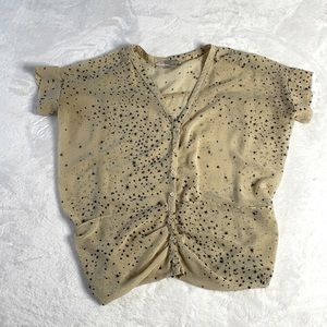Beige Sheer Blouse with Stars